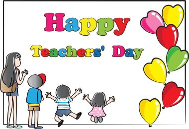 Mutlu öğretmenler günü kartı