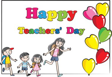 Mutlu öğretmenler günü kartı