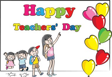 Mutlu öğretmenler günü kartı