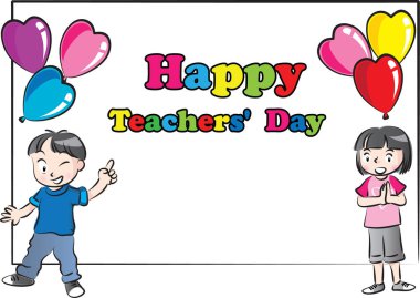 Mutlu öğretmenler günü kartı