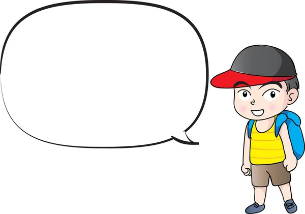Vettore disegno bambini parlare con la bolla discorso — Vettoriale Stock
