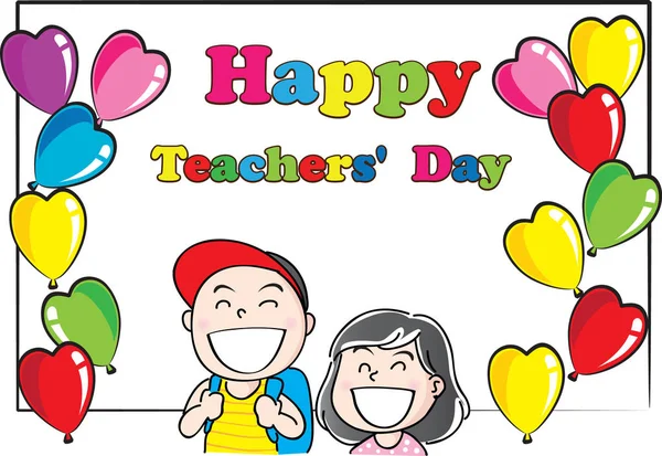 Feliz tarjeta del día de los profesores — Vector de stock