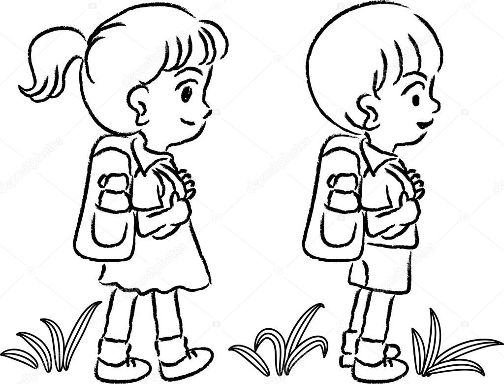 Niños de la escuela va a la escuela — Vector de stock © wenpei #164577752