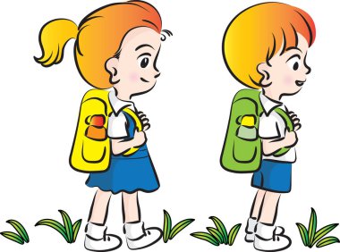 okul çocukları okula gidiyor