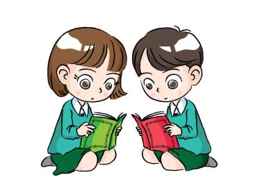 erkek ve kız vektör okuma