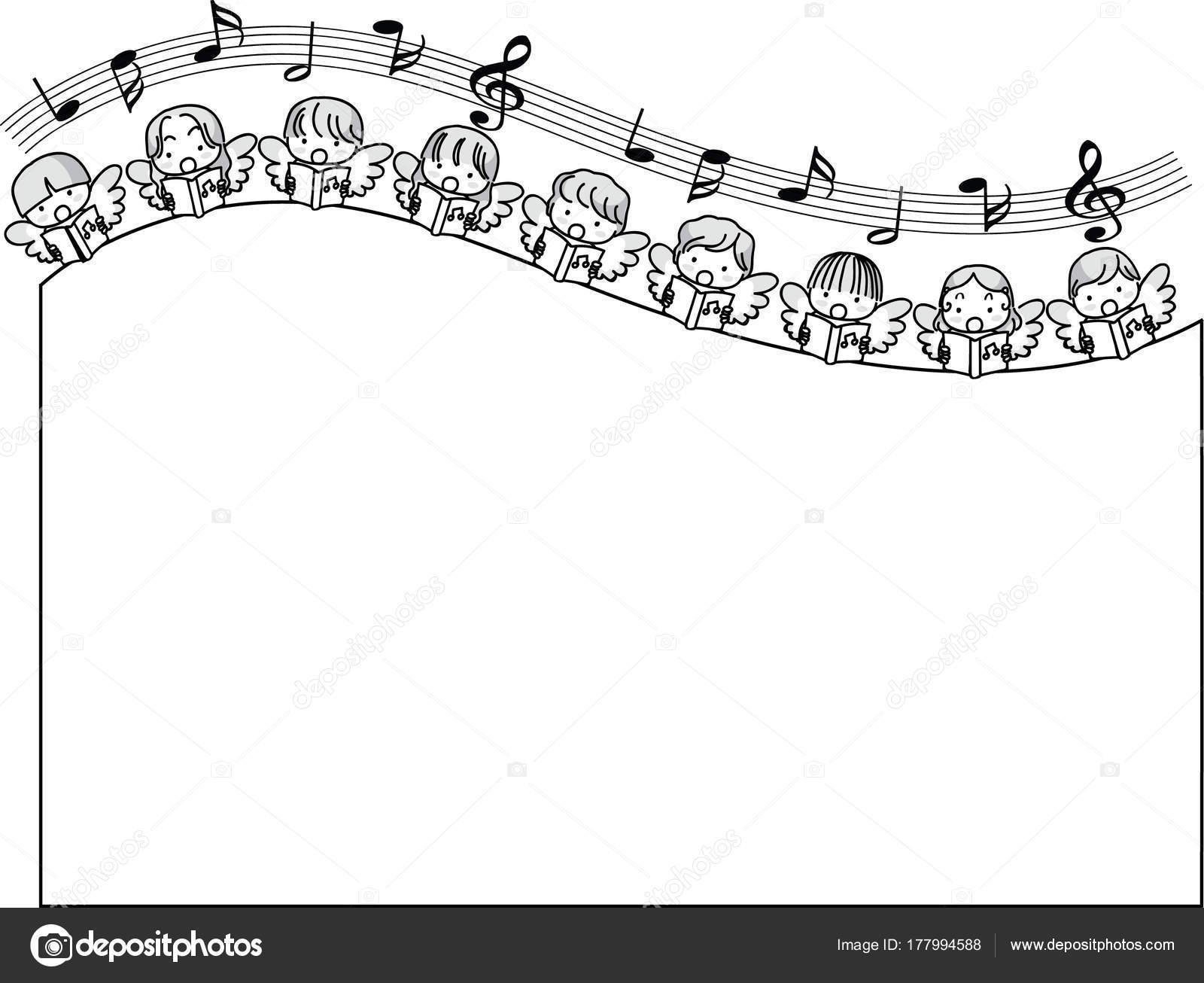 Engel Singen Lied Vektor — Stockvektor © wenpei 177994588