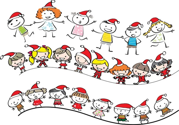 Merry Christmas Kids Vector — Stock Vector