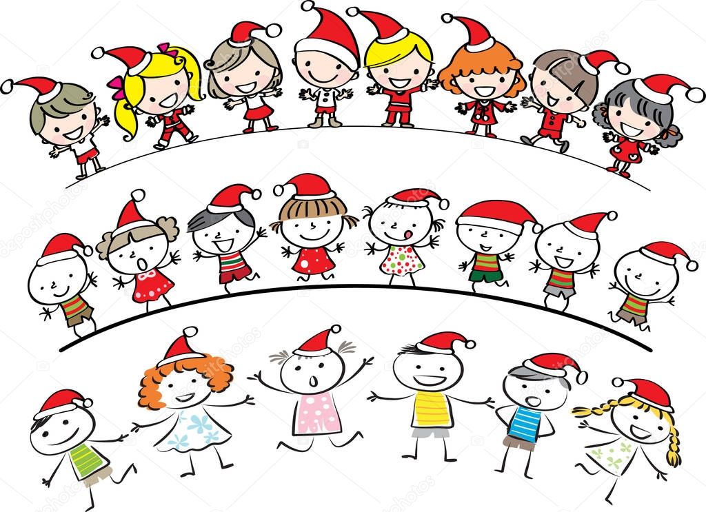 Vektor Frohe Weihnachten Kinder — Stockvektor © wenpei #177993496