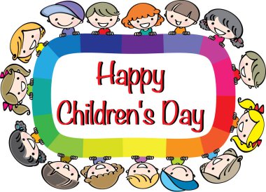 Gökkuşağının üzerinde çizgi film çocuklar