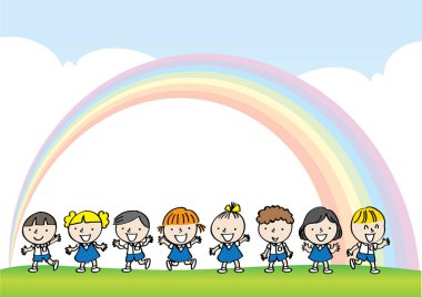 çizgi film çocuklar tasarım arka plan