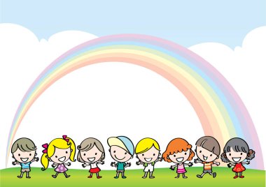 çizgi film çocuklar tasarım arka plan