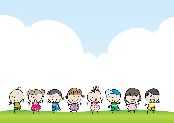 Dibujos Animados Niños Diseño Fondo — Vector de stock