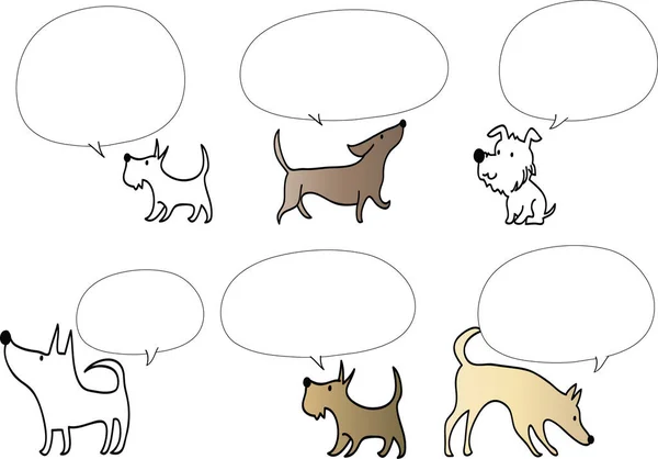 Desenho Animado Conjunto Vetor Cão —  Vetores de Stock