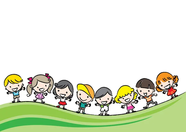 çizgi film çocuklar arka plan ile