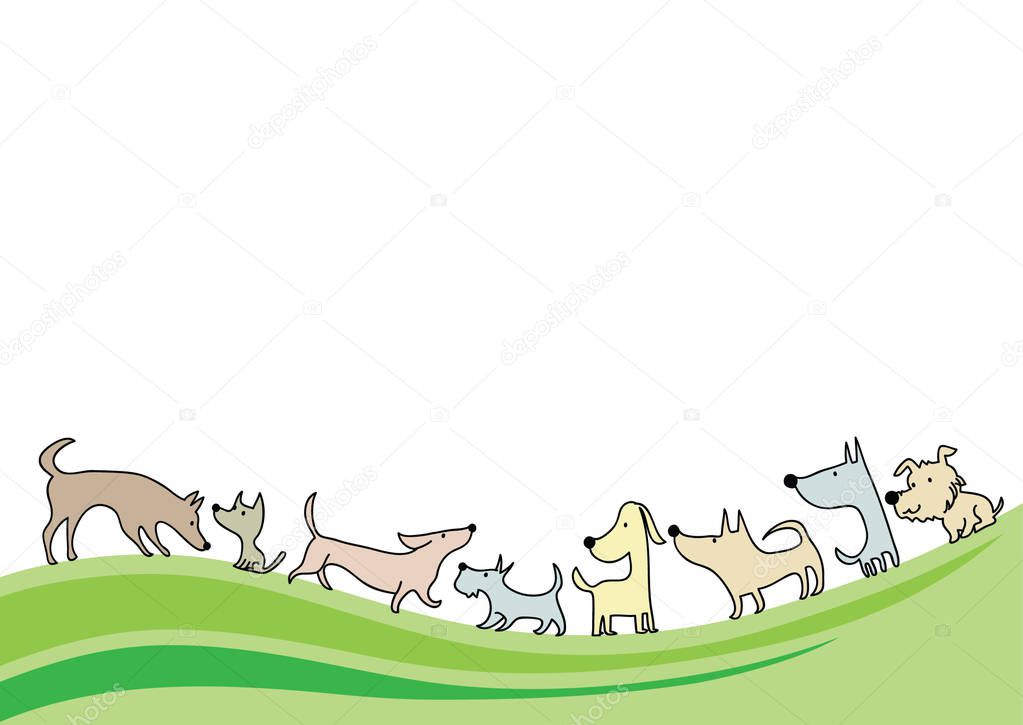 dogs with vector background