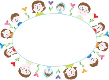 çizgi film aile arka plan vektör