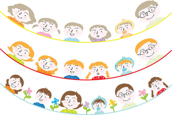 cartoon family background vector