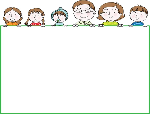 Familia Dibujos Animados Vector Fondo — Vector de stock