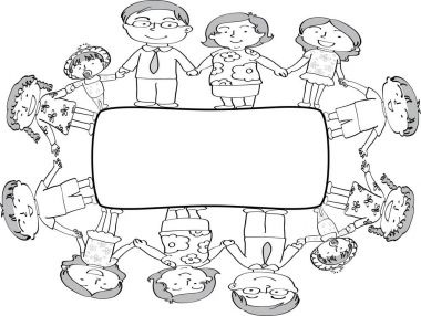 aile arka plan çizim vektör