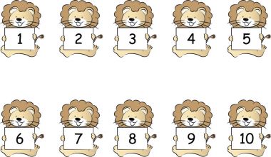 Sayı 1'den 10 holding hayvanlar