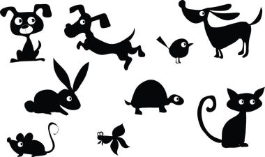 Evcil hayvan vektör çizim seti