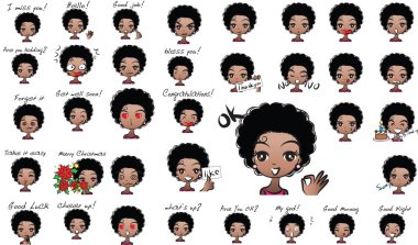 İfade paketi vektör çizim seti