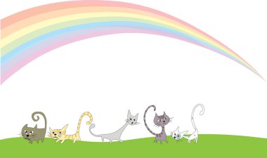 Kediler çizim tasarım vektör