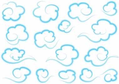 line of cloud design background vector drawing art