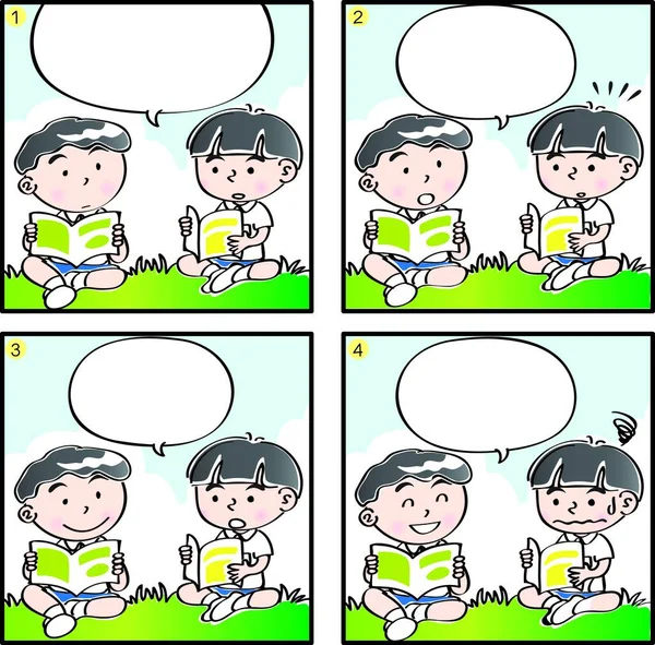 Vierzeiler Comic Für Grundschulen — Stockvektor