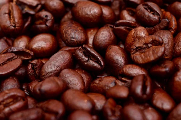 Roasted coffee beans closeup Stock Image