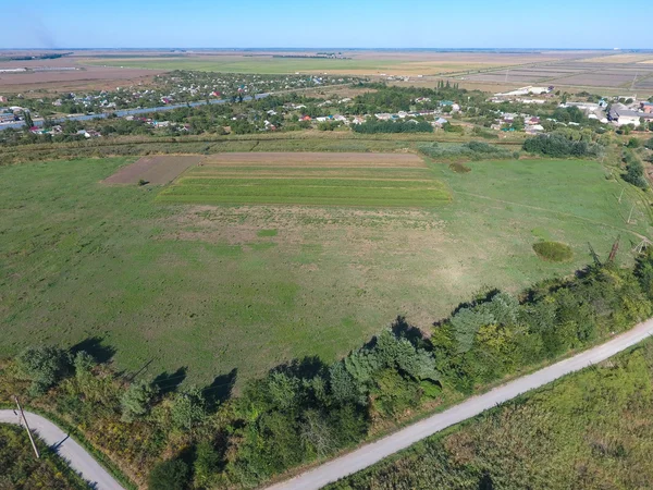 Küçük köyün Üstten Görünüm