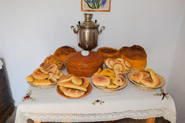 Baking Unleavened Dough Cakes Bread — Stock Photo, Image