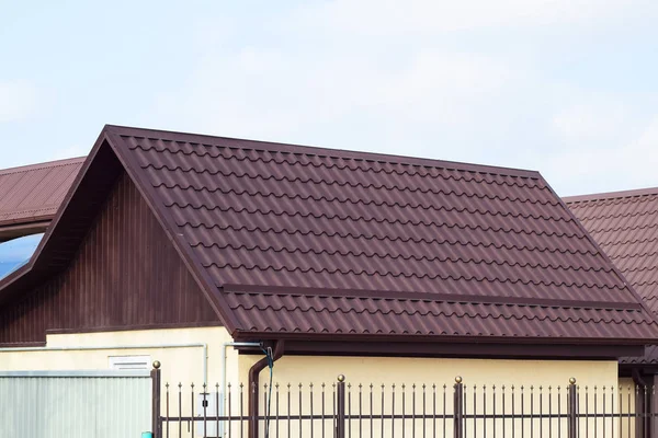 Telha Metálica Decorativa Telhado Tipos Telhado Telhados — Fotografia de Stock