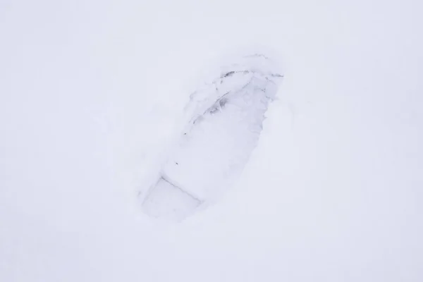 Impronte Umane Sulla Neve Sentiero Nella Neve — Foto Stock