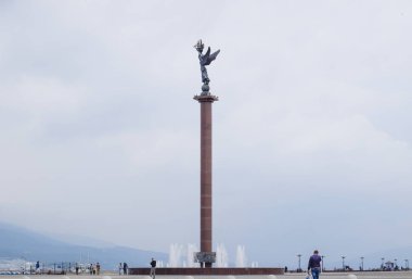 Novorossiysk, Rusya - 28 Mayıs 2016: Novorossiysk liman ticari alanı. Stella meydanda.