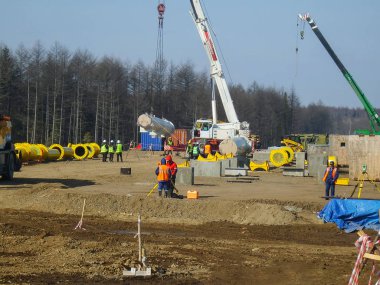 Bir petrol ve doğal gaz boru hattı inşaatı.