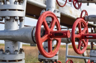 El ile sürücü ile kapama valfi kapak. Kırmızı direksiyon kilit kapı Vana. petrol kuyusu ekipman