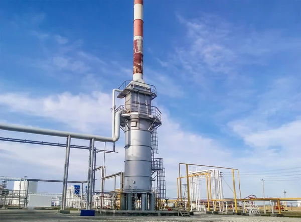 Furnace for heating oil at the refinery. The equipment for oil refining — Stock Photo, Image