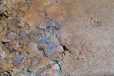 Pas paslı demir bir sayfada gevreği. Rust arka plan. Korozyon metalin.