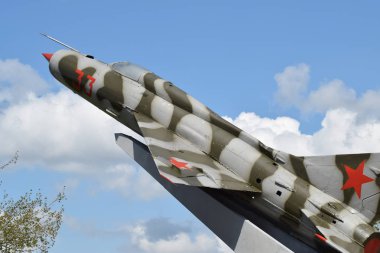 Poltavskaya Köyü, Rusya Federasyonu - 22 Ağustos 2016: savaş uçağı için anıt
