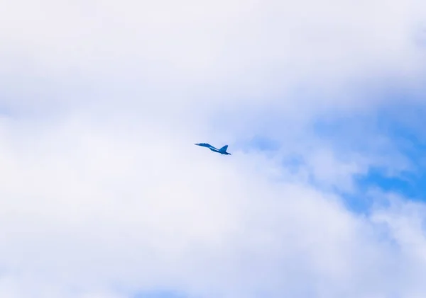 Aldeia Poltavskaya Rússia Fevereiro 2017 Lutador Voando Céu Aeronaves Militares — Fotografia de Stock