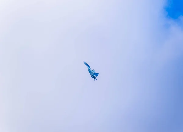 Aldeia Poltavskaya Rússia Fevereiro 2017 Lutador Voando Céu Aeronaves Militares — Fotografia de Stock