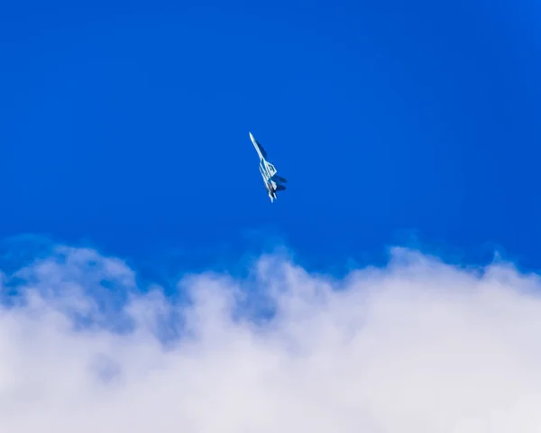 Village Poltavskaïa Russie Février 2017 Chasseur Volant Dans Ciel Avions — Photo