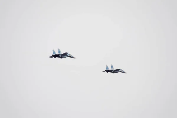 Krasnodar Federacja Rosyjska Lutego 2017 Air Show Niebo Nad Szkoła — Zdjęcie stockowe