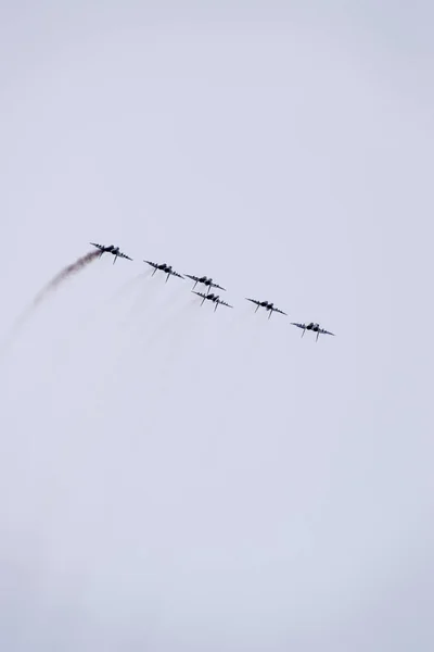 Krasnodar Rusia Febrero 2017 Exposición Aérea Cielo Por Encima Escuela — Foto de Stock