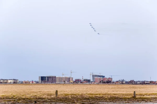 Krasnodar Russland Februar 2017 Flugshow Himmel Über Der Flugschule Des — Stockfoto