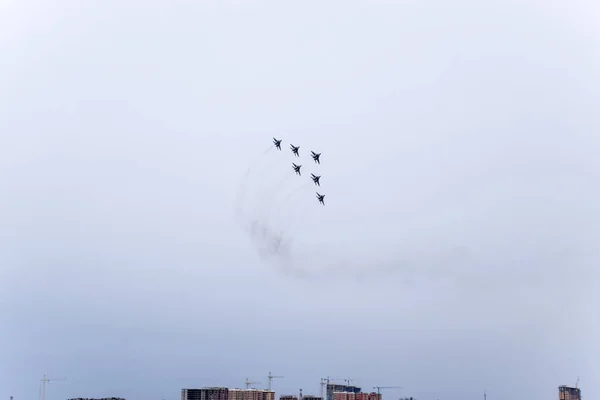 Krasnodar Russland Februar 2017 Flugshow Himmel Über Der Flugschule Des — Stockfoto