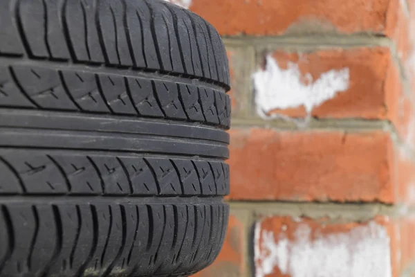 Roda Automóvel Pneus Borracha Borracha Verão Para Carro Padrão Piso — Fotografia de Stock