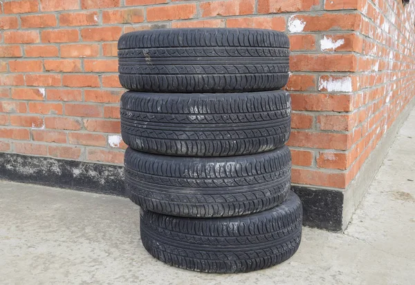 Four wheel drive. Rubber tires. Summer rubber set for the car — Stock Photo, Image