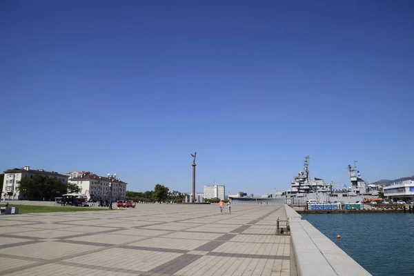 Novorossiysk Russia September 2016 Marina Quay Novorossiysk Urban Landscape Port — Stock Photo, Image